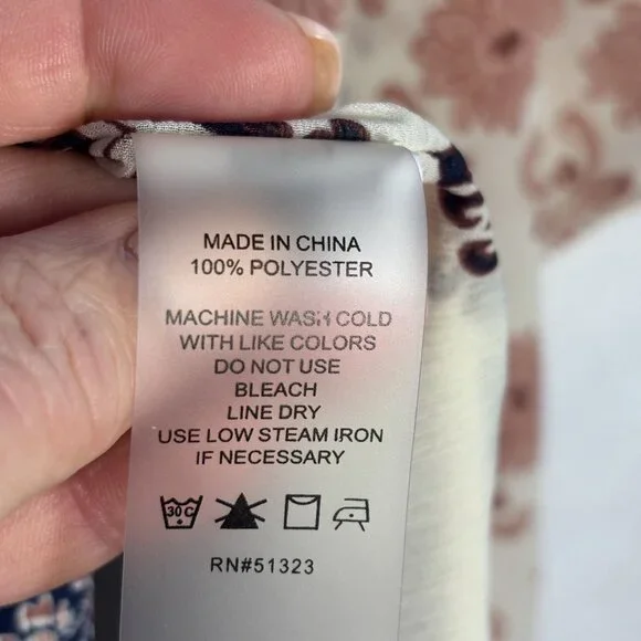 Bohemian Floral Print Womens Poncho Top With V-Neck & Asymmetrical Hemline Light - Picture 8 of 8